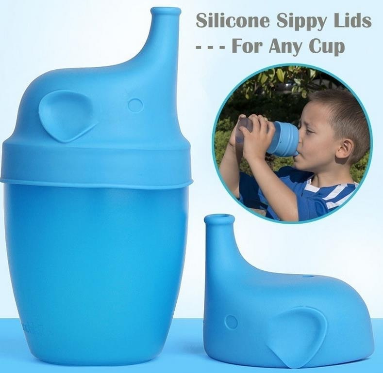 Kids Water Bottle Safety For Silicone Sippy Lids - Make Most Cups a Sippy Cup Leak Proof Drink Straw Sippy Cup for Kid Baby Feed